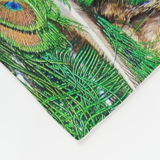 Peacock Feathers Soft Fleecedecke (Ecke)
