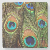 Peacock Feathers Stone Untersetzer (Vorderseite)