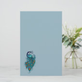 Peacock Feathers Teal Peacocks       Briefpapier (Stehend Vorderseite)