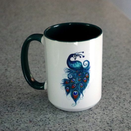 Peacock Feathers Teal Peacocks Tasse