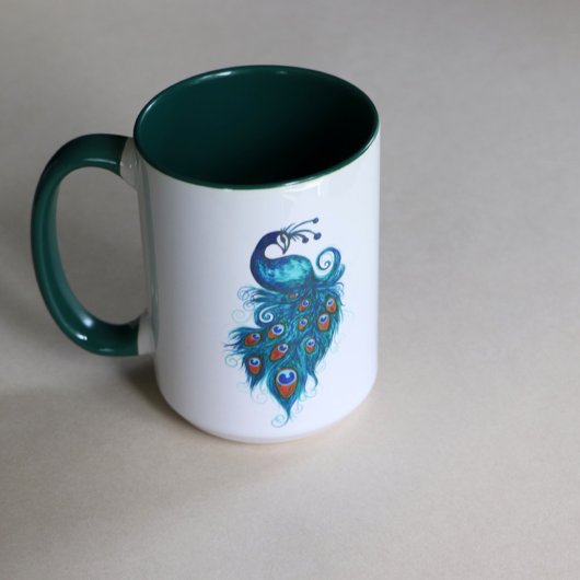 Peacock Feathers Teal Peacocks        Tasse