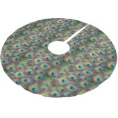 Peacock Feathers Tree Skirt Polyester Weihnachtsbaumdecke (Schrägansicht)