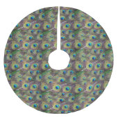 Peacock Feathers Tree Skirt Polyester Weihnachtsbaumdecke (Vorderseite)
