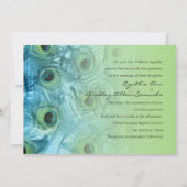 Peacock Feathers Türkis Green Einladung (Rückseite)