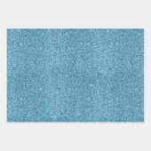 Peacock Feathers Turquoise Blue Glitzer Geschenkpapier Set (Vorderseite 2)