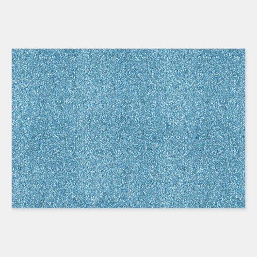 Peacock Feathers Turquoise Blue Glitzer Geschenkpapier Set (Vorderseite 2)