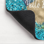 Peacock Feathers Turquoise Blue Glitzer Mousepad (Ecke)