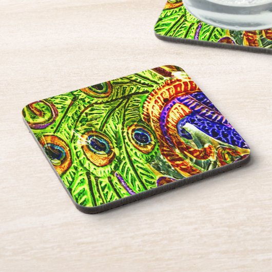 Peacock Feathers Untersetzer (Linke Seite)