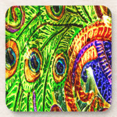 Peacock Feathers Untersetzer (Vorderseite)