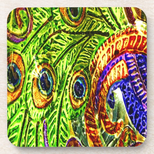 Peacock Feathers Untersetzer (Vorderseite)