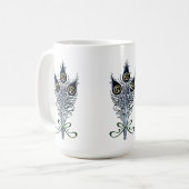 Peacock Feathers Vintages Jugendstil-Design Kaffeetasse (Vorderseite Links)