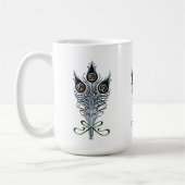 Peacock Feathers Vintages Jugendstil-Design Kaffeetasse (Links)