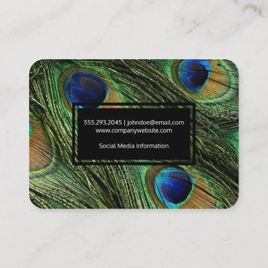 Peacock Feathers Visitenkarte (Rückseite)