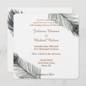 Peacock Feathers Wedding Einladung (Vorne/Hinten)