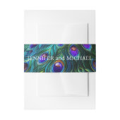 Peacock Feathers Wedding Einladungsbanderole (Vorderseite Beispiel)