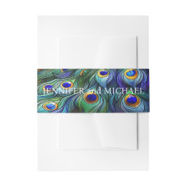 Peacock Feathers Wedding Einladungsbanderole