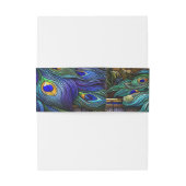 Peacock Feathers Wedding Einladungsbanderole (Rückseitenbeispiel)