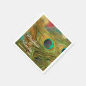 Peacock Feathers Wedding Napkins Serviette (Ecke)