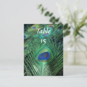 Peacock Feathers Wedding Tischnummern (Stehend Vorderseite)