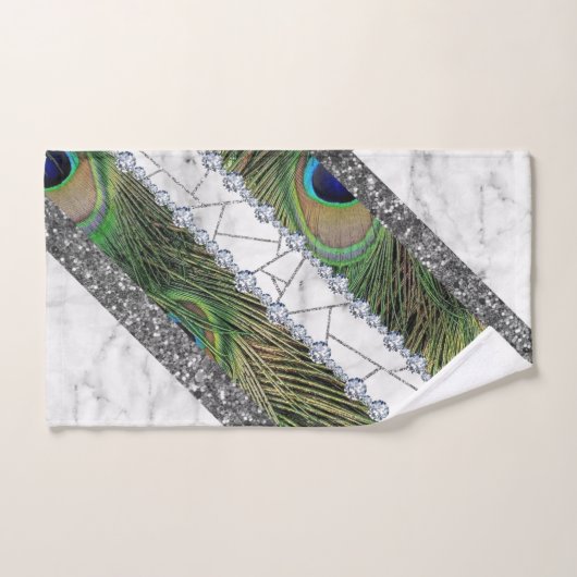 Peacock Feathers Wild Bird Marble Handtuch (Handtuch)