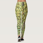 Peacock Feathers Yellow Pattern Legging Leggings (Rückseite)