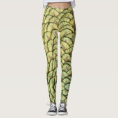 Peacock Feathers Yellow Pattern Legging Leggings (Vorderseite)