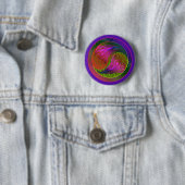 Peacock Feathers Yin Yang 2 Button (Beispiel)