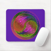Peacock Feathers Yin Yang 2 Mousepad (Mit Mouse)