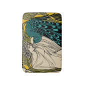 Peacock Fine Art Bird Nouveau Badematte (Vorderseite Vertikal)