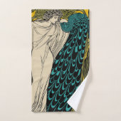 Peacock Fine Art Bird Nouveau Badhandtuch Set (Handtuch)