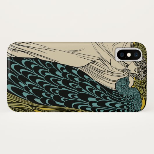 Peacock Fine Art Bird Nouveau Case-Mate iPhone Hülle (Rückseite (Horizontal))