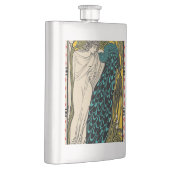 Peacock Fine Art Bird Nouveau Flachmann (Rechts)