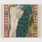 Peacock Fine Art Bird Nouveau Geschenkpapier (Flach)