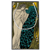 Peacock Fine Art Bird Nouveau Kleine Geschenktüte (Rückseite)