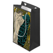 Peacock Fine Art Bird Nouveau Kleine Geschenktüte (Vorderseite Schrägansicht)