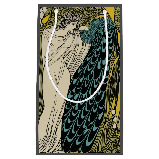 Peacock Fine Art Bird Nouveau Kleine Geschenktüte (Vorderseite)