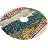 Peacock Fine Art Bird Nouveau Polyester Weihnachtsbaumdecke (Schrägansicht)