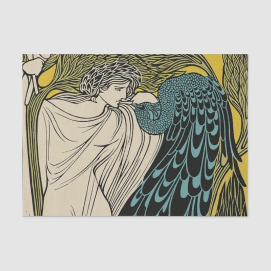 Peacock Fine Art Bird Nouveau Seidenpapier (Vorderseite)