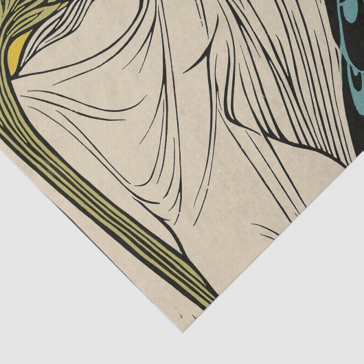 Peacock Fine Art Bird Nouveau Seidenpapier (Ausschnitt)