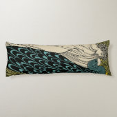 Peacock Fine Art Bird Nouveau Seitenschläferkissen (Rückseite)