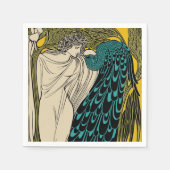 Peacock Fine Art Bird Nouveau Serviette (Vorderseite)