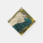 Peacock Fine Art Bird Nouveau Serviette (Ecke)