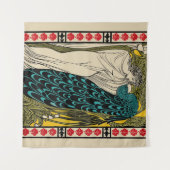 Peacock Fine Art Bird Nouveau Wandteppich (Vorderseite (Horizontal))