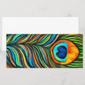 Peacock Firebird Feather Painting Flat Card (Vorne/Hinten)