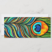 Peacock Firebird Feather Painting Flat Card (Vorderseite)