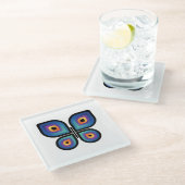 Peacock Flame Butterfly Glasuntersetzer (Schrägansicht)