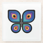 Peacock Flame Butterfly Glasuntersetzer (Vorderseite)