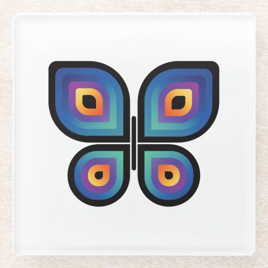 Peacock Flame Butterfly Glasuntersetzer (Vorderseite)