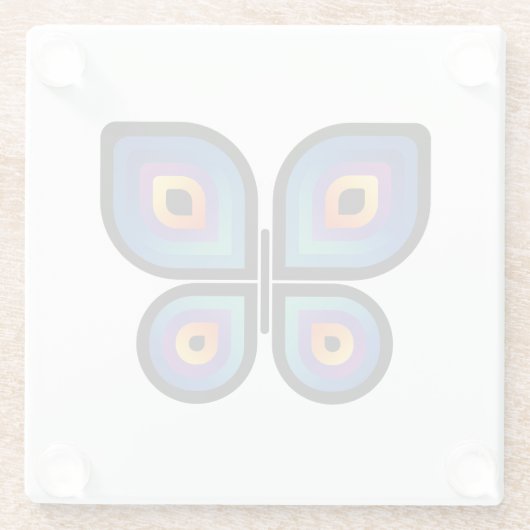 Peacock Flame Butterfly Glasuntersetzer (Rückseite)