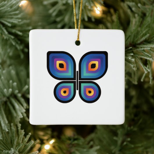 Peacock Flame Butterfly Keramikornament (Baum)
